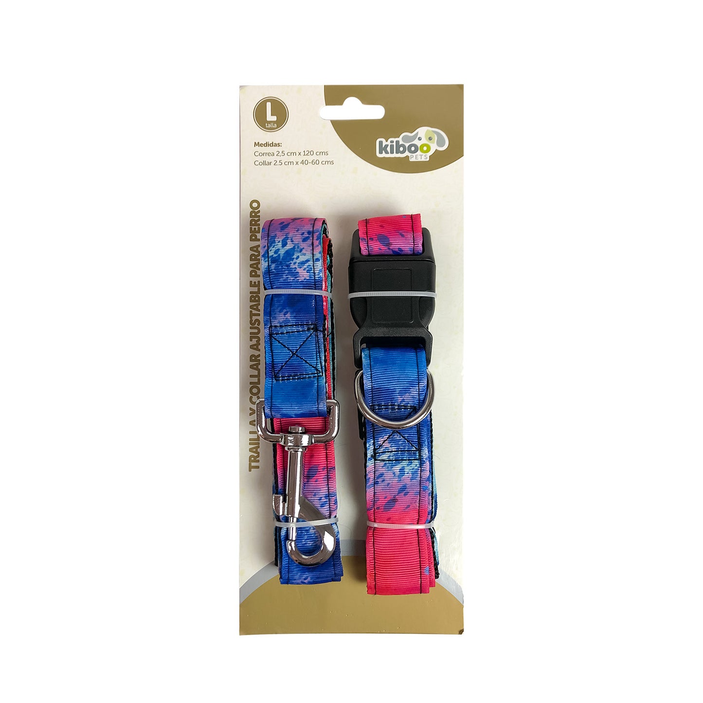 TRAILLA KIBOO PETS PERRO 2.5X120 CMS COLLAR A/D4