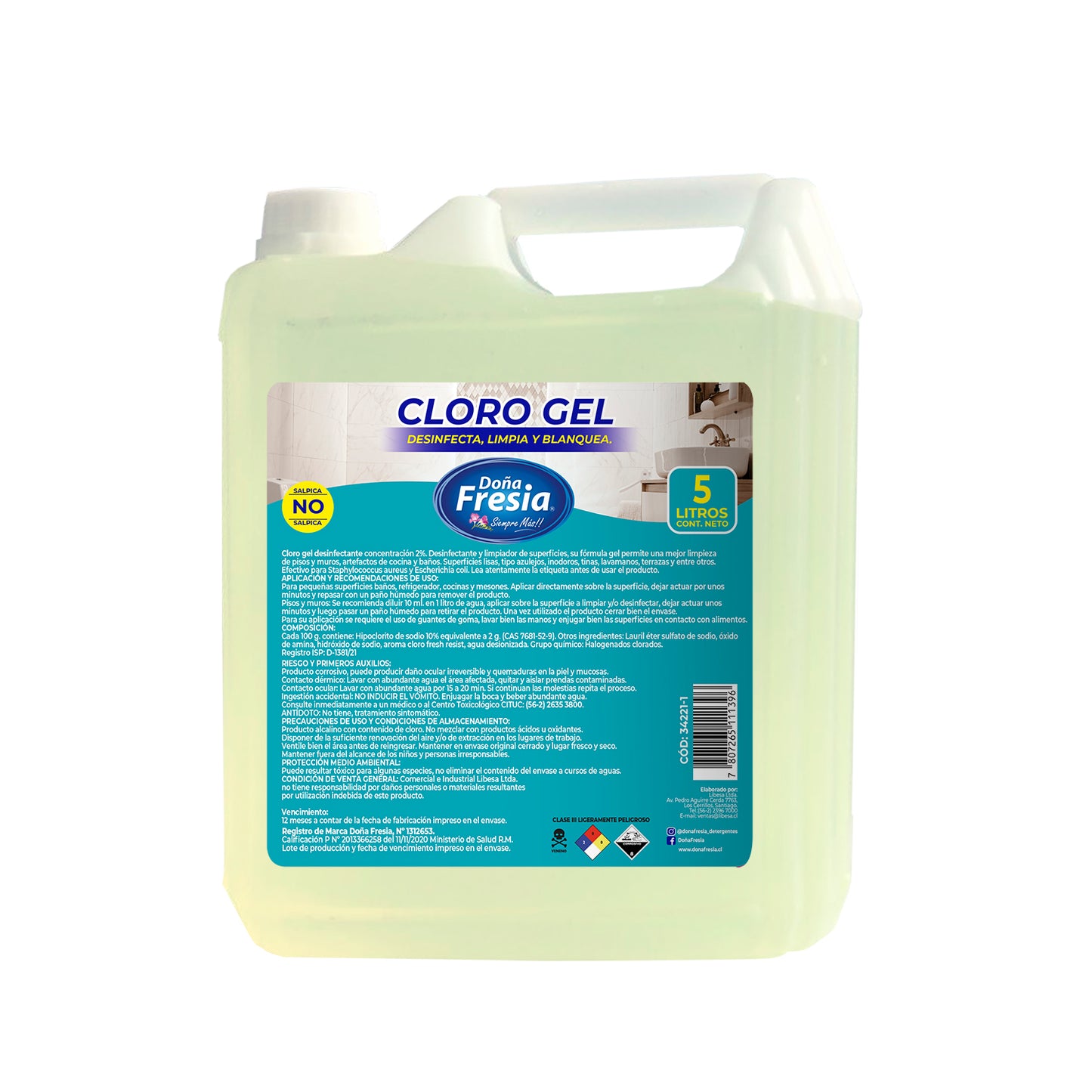 CLORO GEL DOÑA FRESIA LIMON 5L