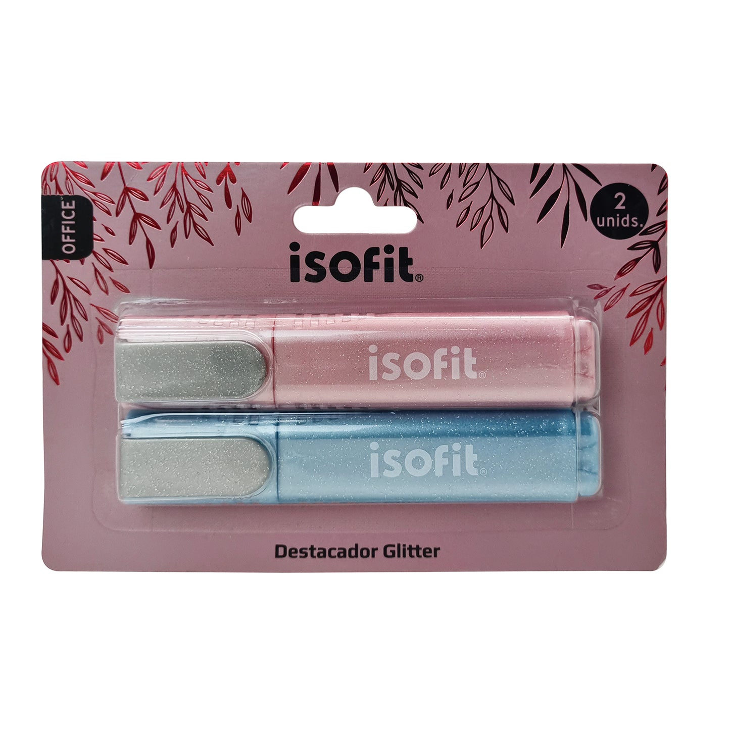 BLI.DESTACADOR GLITTER ISOFIT-DSG/W 2 UN 2 COLORES