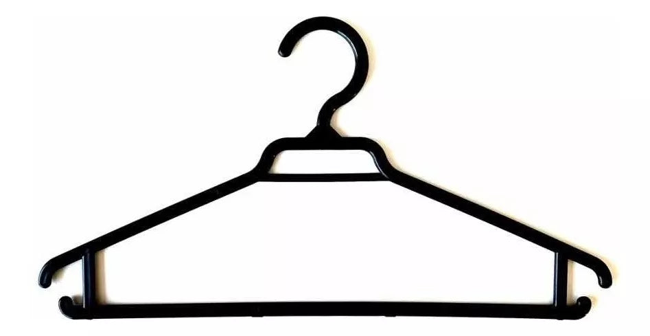COLGADOR ROPA PLASTICO GRANEL NEGRO