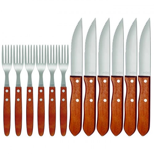 CONJUNTO ASADO CUCHILLO Y TENEDOR 12 PIEZAS