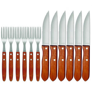 CONJUNTO ASADO CUCHILLO Y TENEDOR 12 PIEZAS