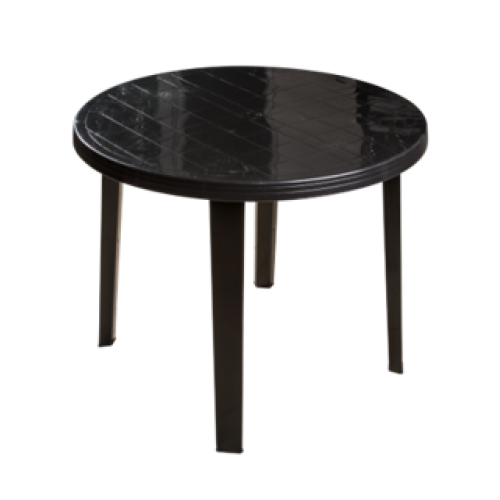 MESA VALENCIA RED. NEGRA (90CM DIAM)(1988)(20UN)