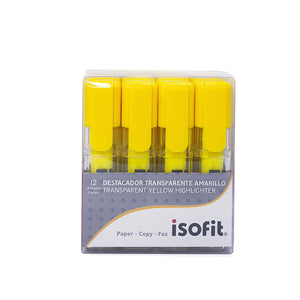 DESTACADOR TRANSPARENTE ISOFIT AMARILLO