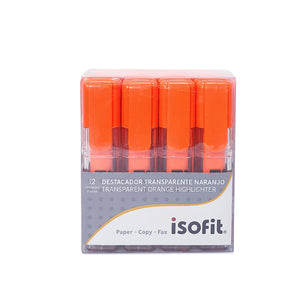 DESTACADOR TRANSPARENTE ISOFIT NARANJO