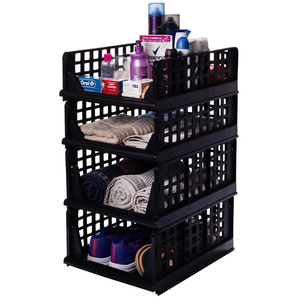 ORGANIZADOR PLEGABLE Y APILABLE ALTO (NEGRO)14967
