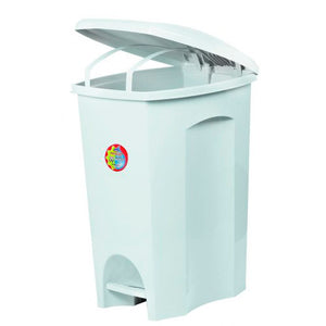 BASURERO 48 LTS. RECTANGULAR C-PEDAL BLANCO(2275)