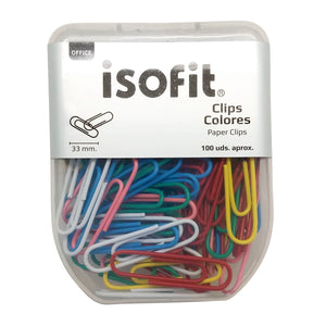 CLIPS ISOFIT-DSG METAL 33 MM COLsurtido C/plast100