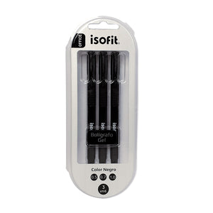 BOLIGRAFO GEL 3UNI NEGRO (0,5-0,7-1,0) ISOFIT-DSG