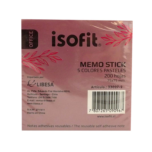NOTAS ADH. MEMO STICK ISOFIT 75x75