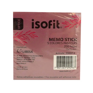NOTAS ADH. MEMO STICK ISOFIT 75x75