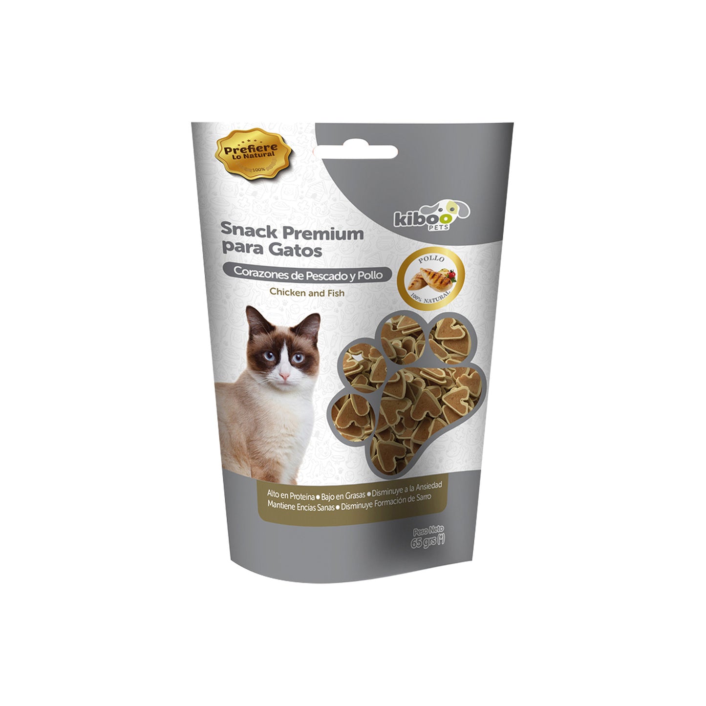 CORAZONES KIBOO PETS DE PESCADO Y POLLO P/GATO
