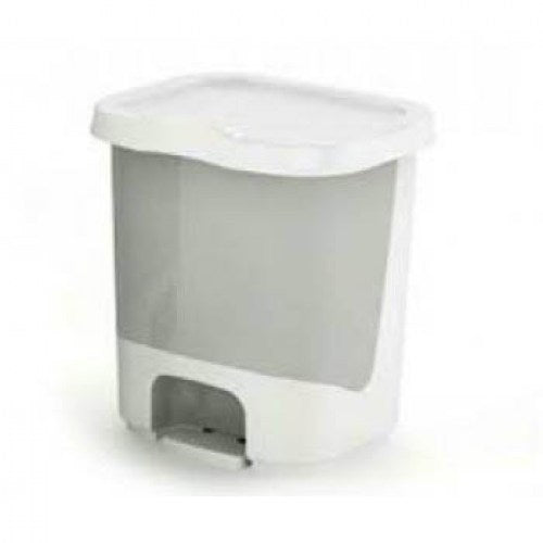 Papelero Pedal 10 Litros blanco plastico - Canales Distribución