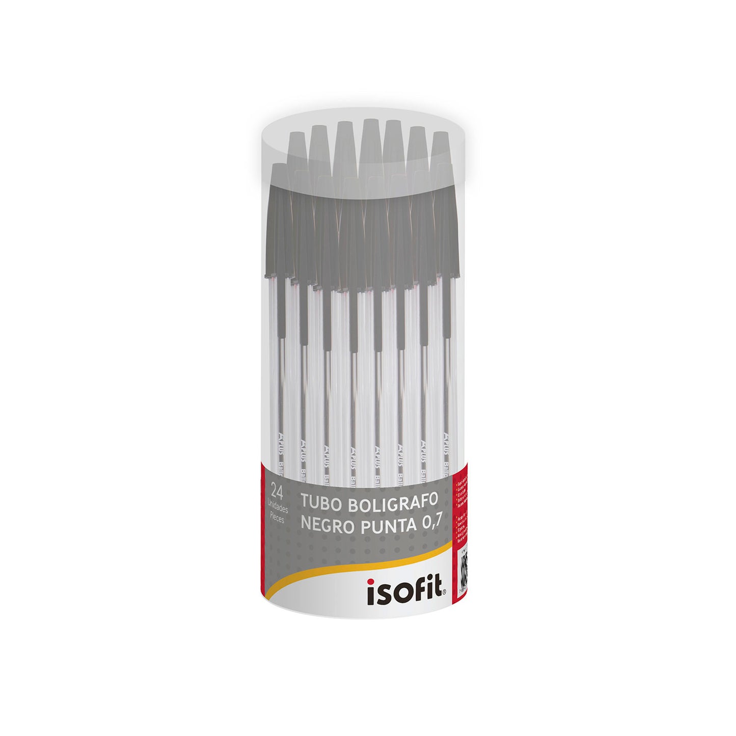 BOLIGRAFO ISOFIT 0,7MM TUBO 24 UNI NEGRO