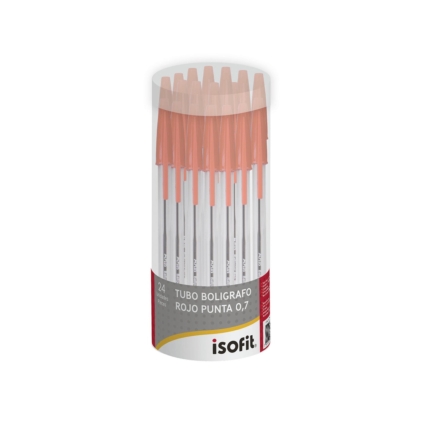 BOLIGRAFO ISOFIT 0,7MM TUBO 24 UNI ROJO