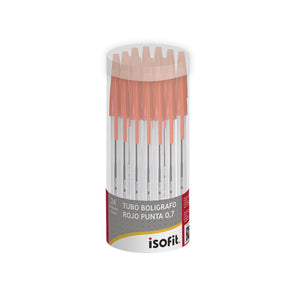 BOLIGRAFO ISOFIT 0,7MM TUBO 24 UNI ROJO