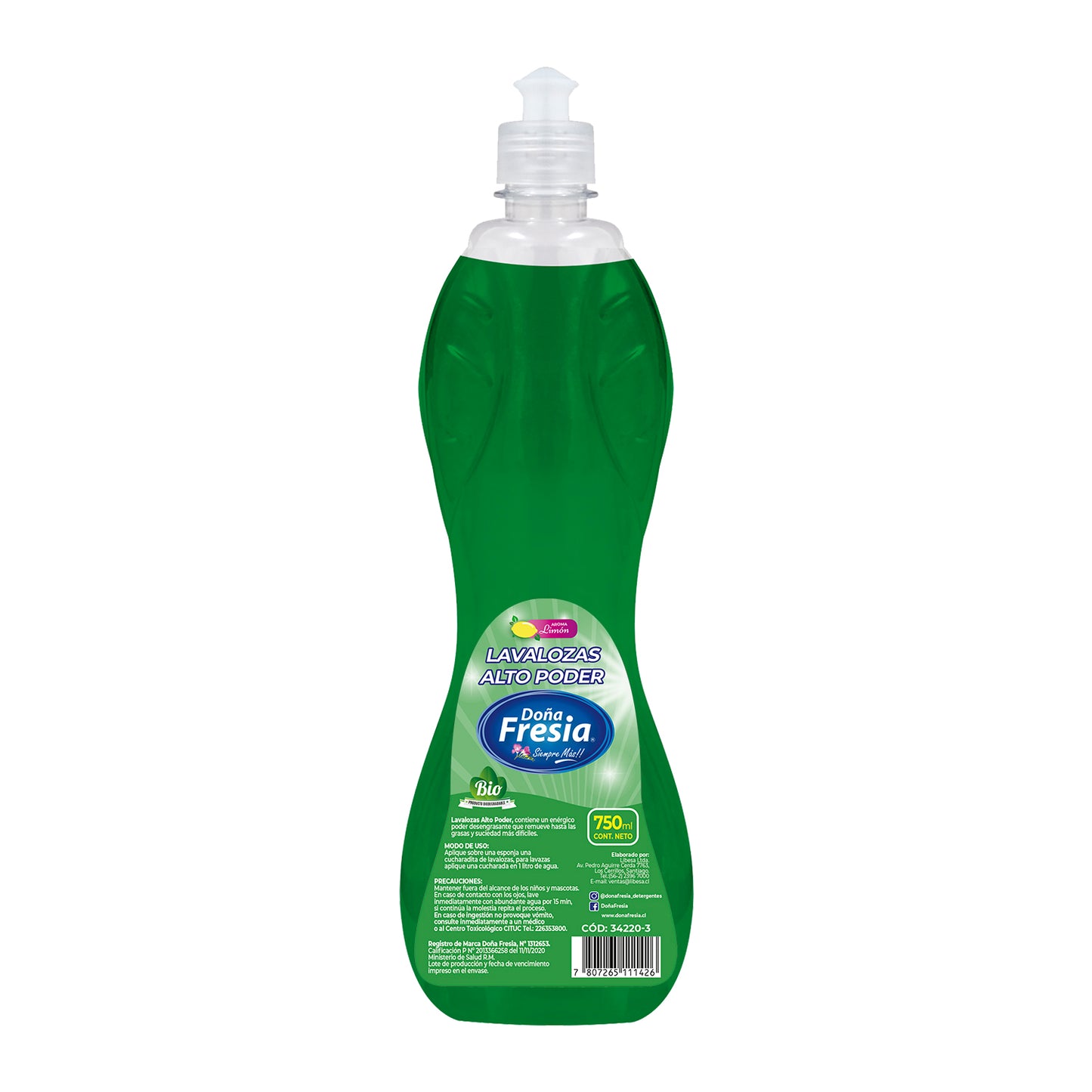 LAVALOZA ALTO PODER LIMON 750ML DOÑA FRESIA