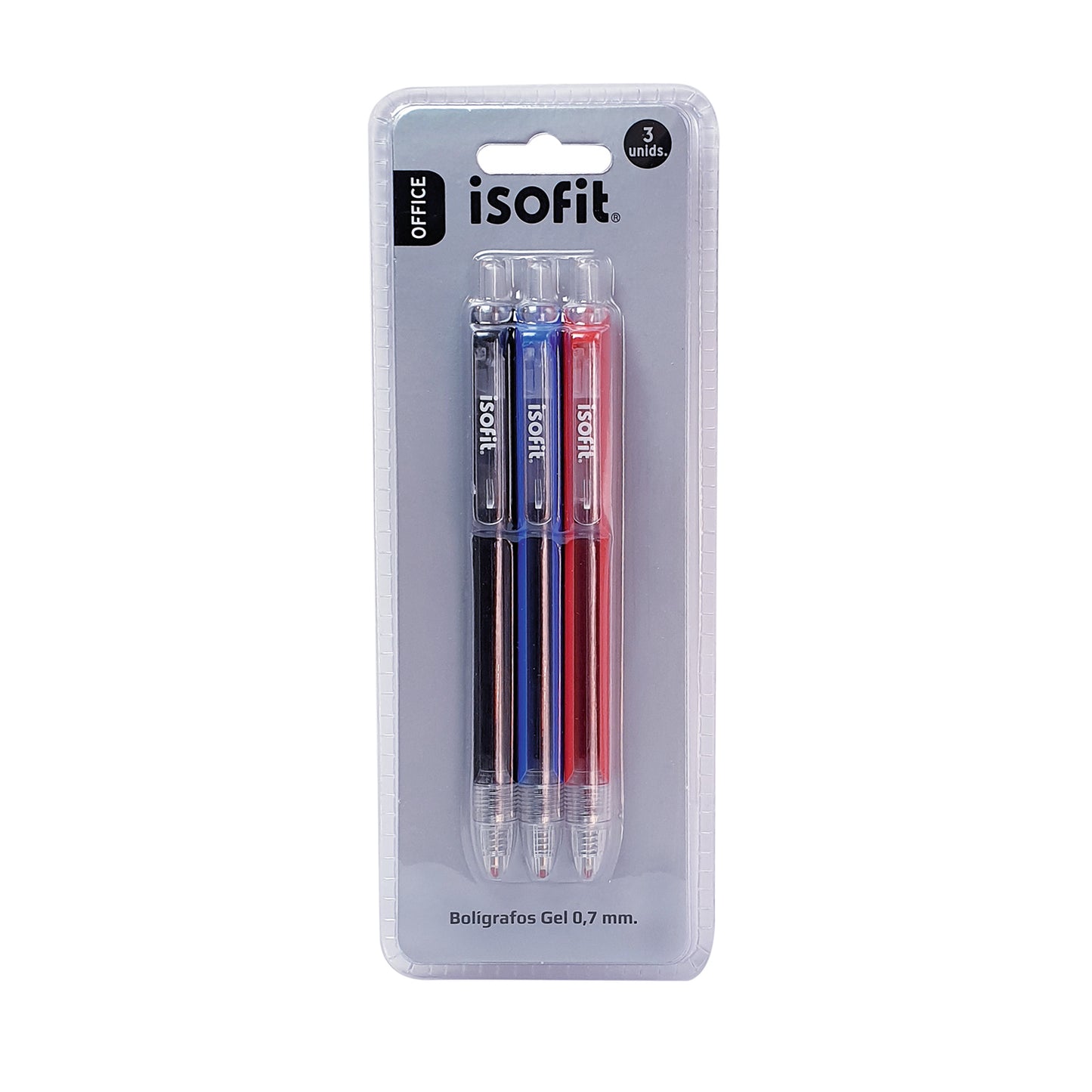 BOLIGRAFO GEL 0,7MM NG/AZ/RJ ISOFIT DESIGN