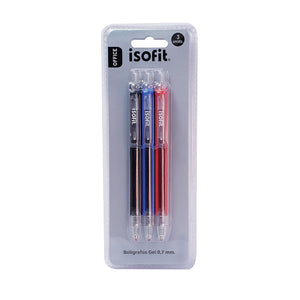 BOLIGRAFO GEL 0,7MM NG/AZ/RJ ISOFIT DESIGN