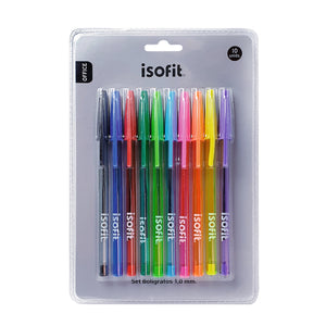 BOLIGRAFO 1.0 10 UNI 10 COLORES SUR.ISOFIT-DSG