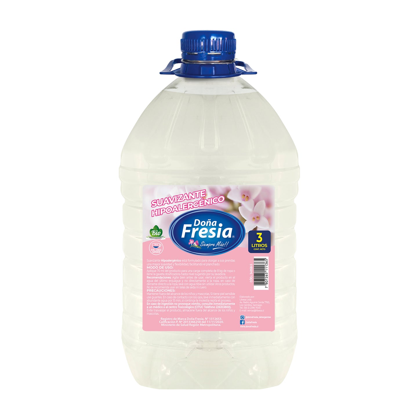 SUAVIZANTE DOÑA FRESIA HIPOALERGENICO 3 LITROS