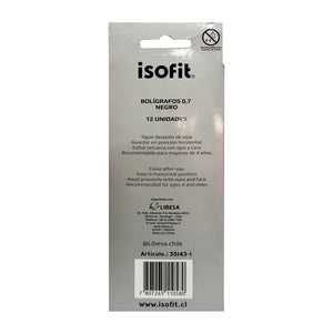 BOLIGRAFO GEL ISOFIT 0,7MM NEGRO