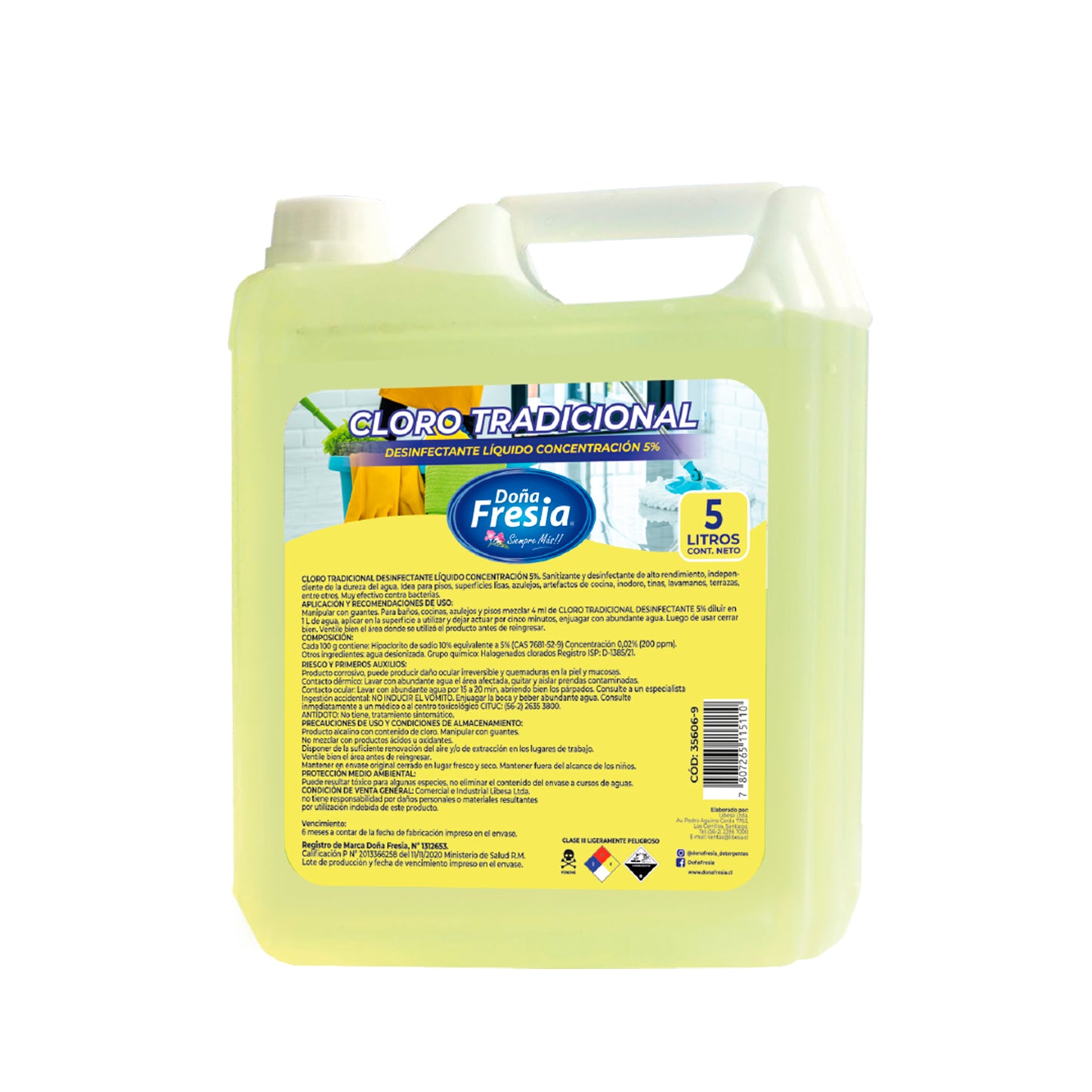 CLORO CONCENTRADO 5% DOÑA FRESIA 5L
