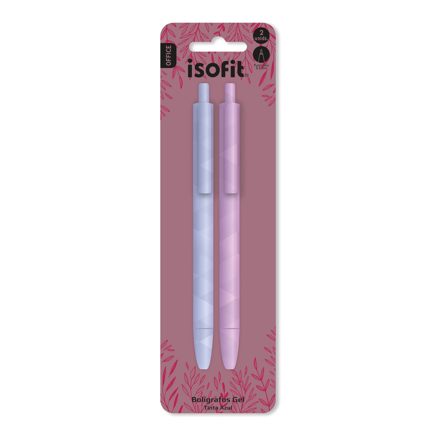 BOLIGRAFO GEL 0,5MM 2 UN T/AZUL ISOFIT-DSG/W
