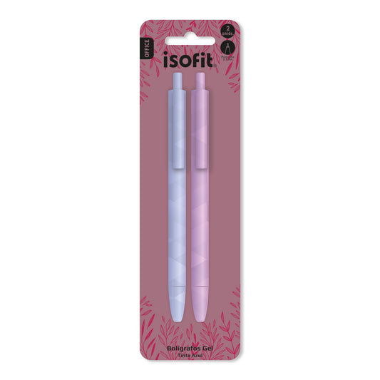 BOLIGRAFO GEL 0,5MM 2 UN T/AZUL ISOFIT-DSG/W