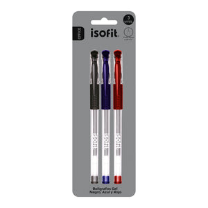 BOLIGRAFO GEL 0,38MM NG/AZ/RJ ISOFIT DESIGN