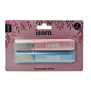 BLI.DESTACADOR GLITTER ISOFIT-DSG/W 2 UN 2 COLORES