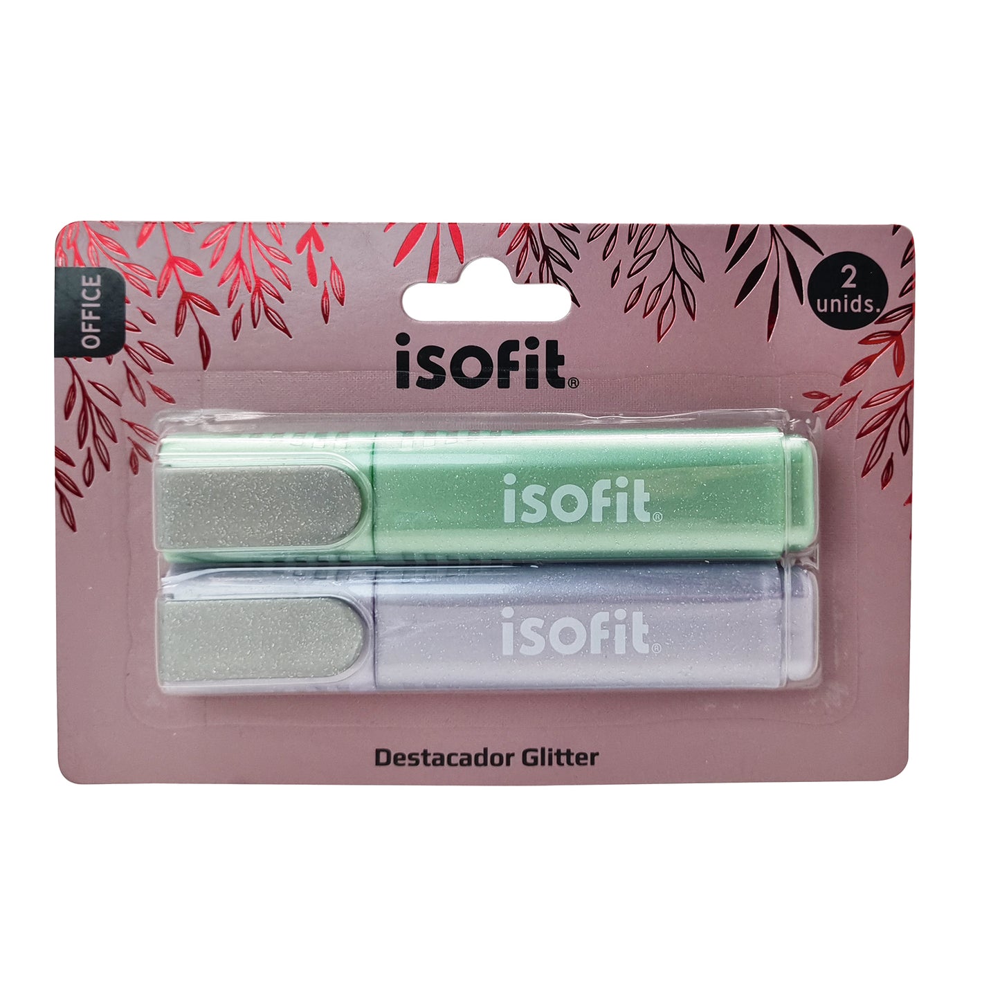 BLI.DESTACADOR GLITTER ISOFIT-DSG/W 2 UN 2 COLORES