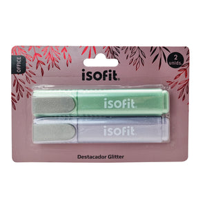 BLI.DESTACADOR GLITTER ISOFIT-DSG/W 2 UN 2 COLORES