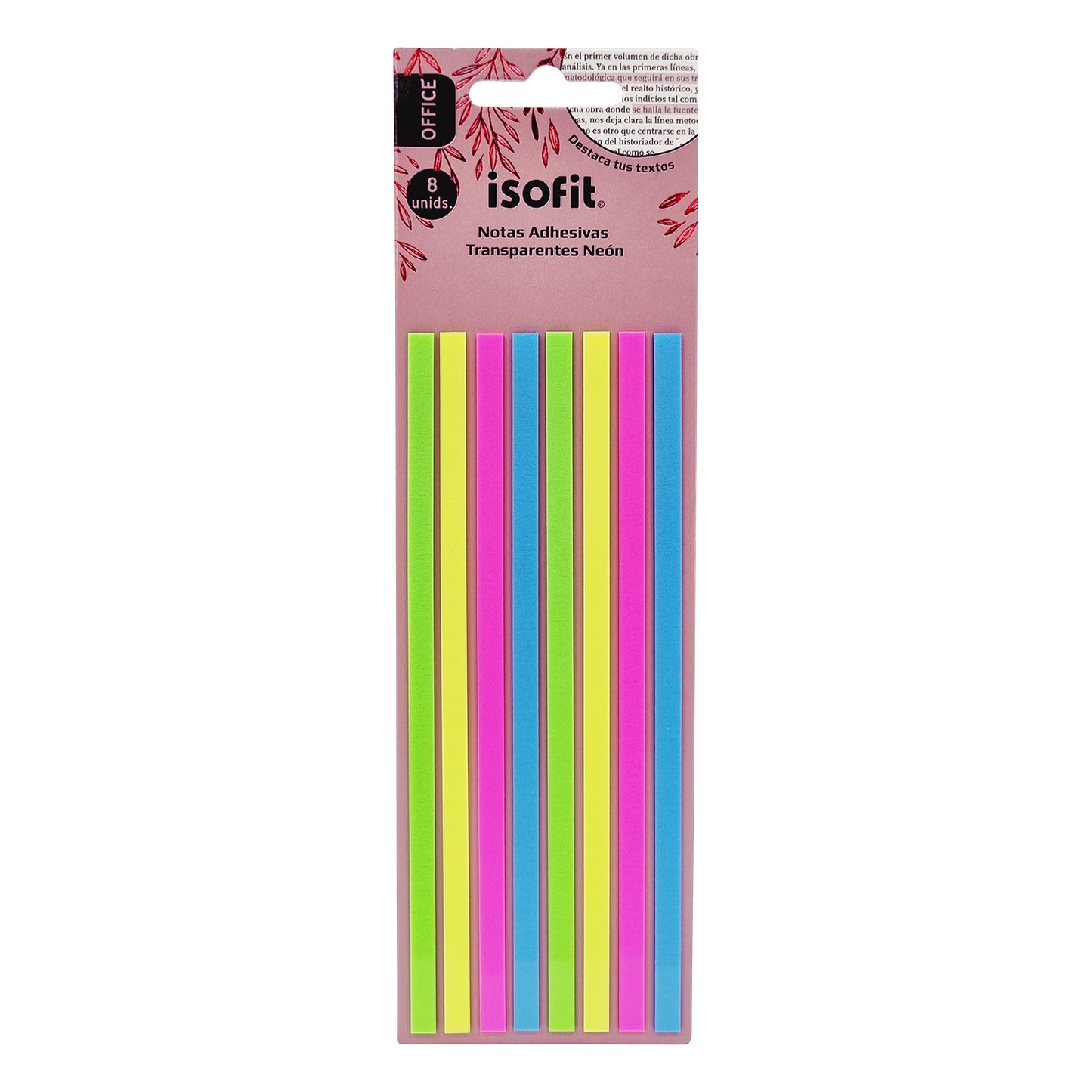 BLI.TIRAS ADHESIVAS NEON TRANS.ISOFIT-DSG/W 4col