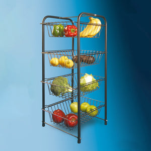 NH CARRO 4 CANASTOS MÓVILES CROMADOS 1549NH