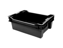 Caja Anidable Apilable Cerrada Negra - negro