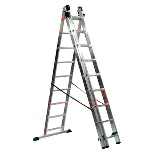 Escalera de Aluminio Tijera con Extension 4.16 M - Canales Distribución