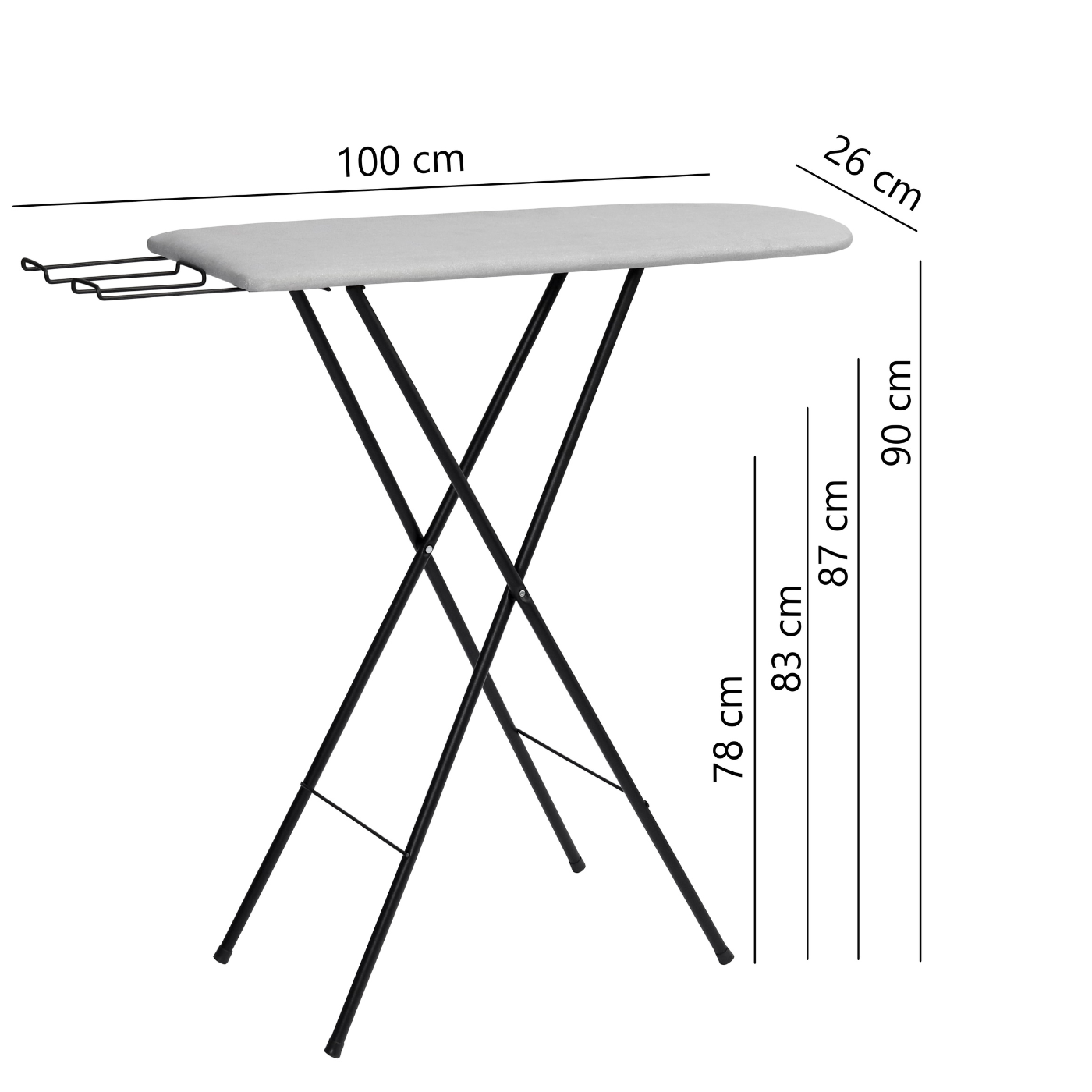 TABLA DE PLANCHAR 100 X 26 X 90CM SLIM REF.8788 MAXEB