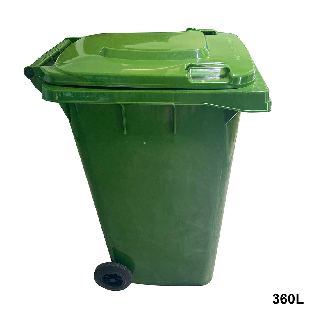 Contenedor de Residuos Plastico con Ruedas Verde 360 LTS - Canales Distribución