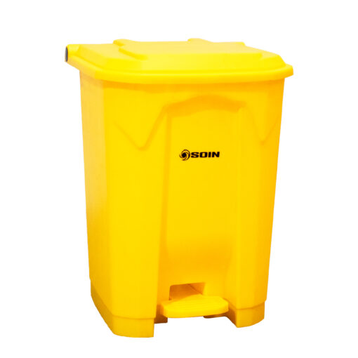 Basurero Plástico 50 L con Pedal SOIN - Amarillo