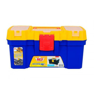CAJA HERRAMIENTA INFANTIL 16" AZUL/AMARILLO