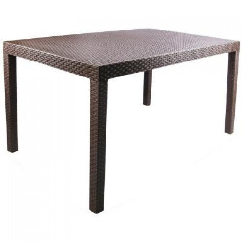 MESA RATAN 145X85 CON VIDRIO TEMPLADO
