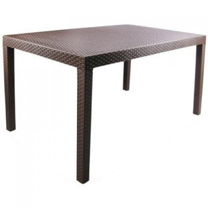 MESA RATAN 145X85 CON VIDRIO TEMPLADO